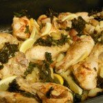 Roasted Chicken with Potatoes and Kale