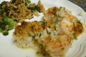 Garlicy Panko Shrimp Bake