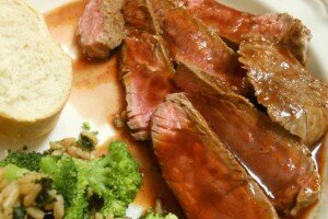 Steak with Engagement Red Wine Sauce