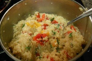 Lemon-Garlic Quinoa with Roasted Peppers