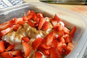 Vanilla Greek Yogurt with Fresh Strawberries & Cinnamon