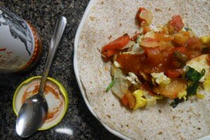 Open-Faced Veggie Omelette Wrap