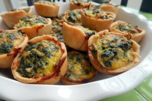 Mini Spinach, Bacon & Cheddar Quiches