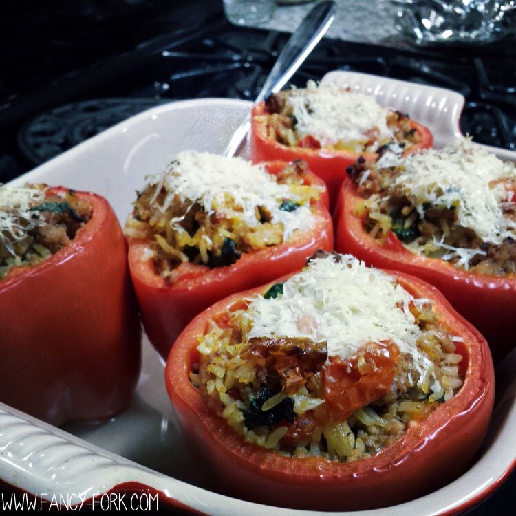 Ground Turkey Stuffed Peppers