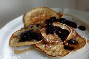 Swedish Pancakes with Blueberry Compote