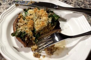 Kale Stuffed Portobello Mushrooms