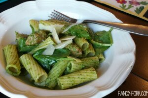 Spinach Pesto Pasta with Turkey Sausage